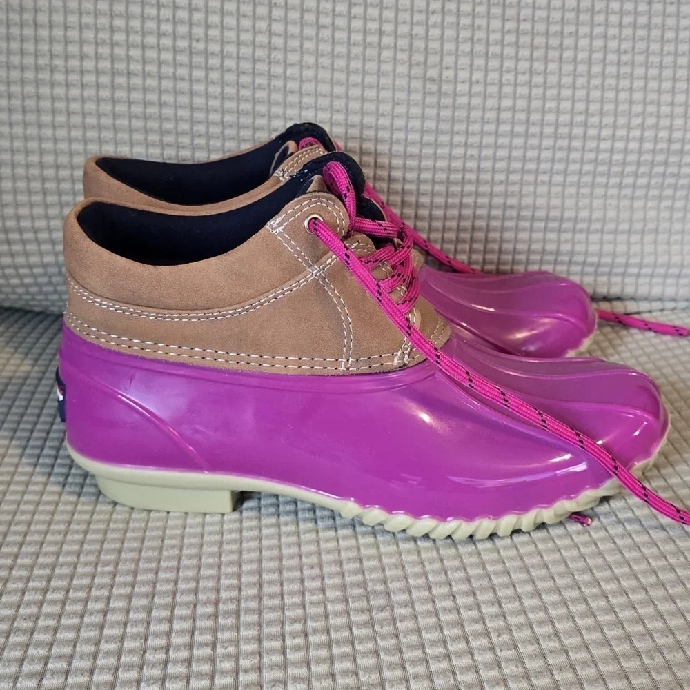 Tommy Hilfiger Pink and Tan Winter Boots